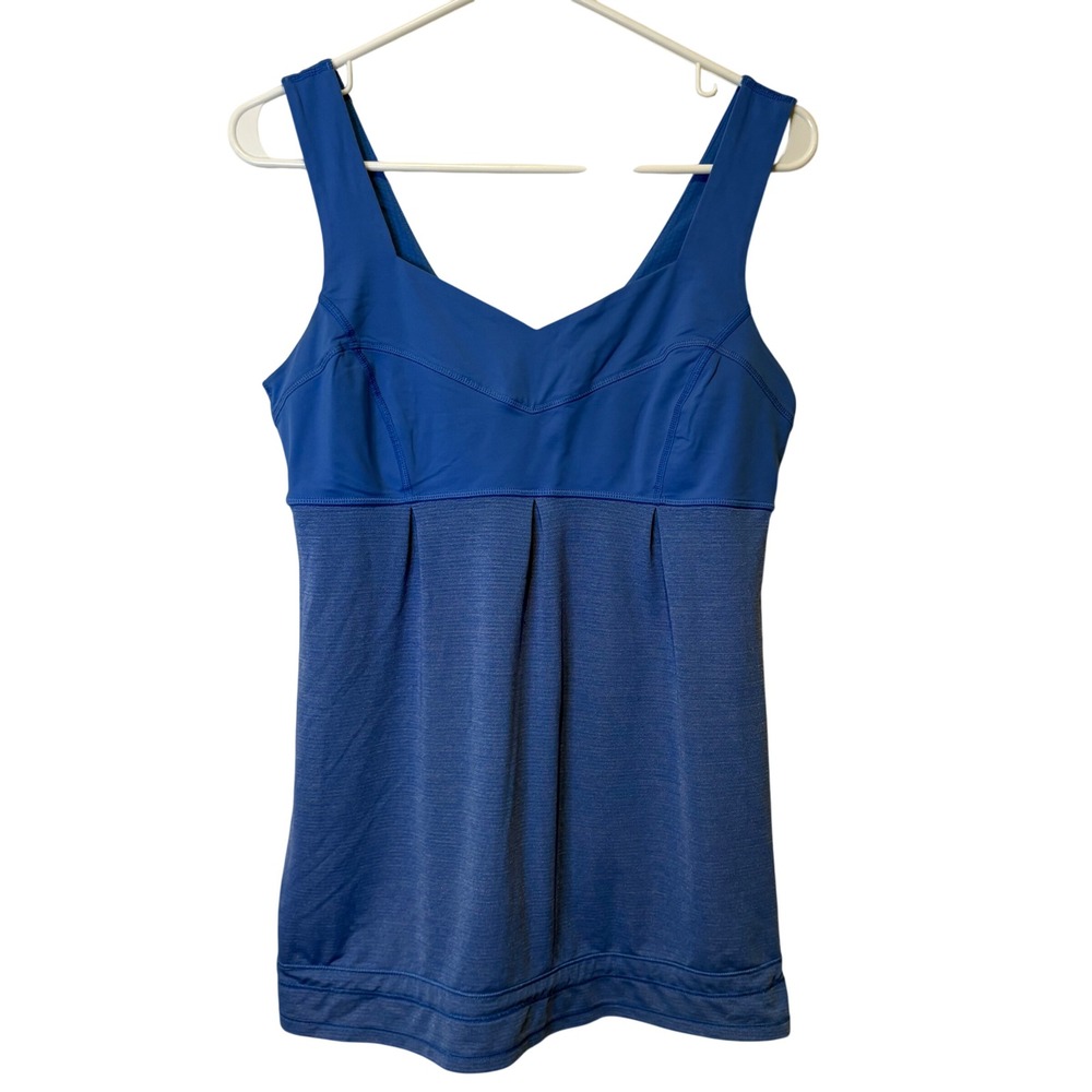 Lululemon Blue Tank Top Athletic Workout Activewear 8‎ Athleisure Cinch Hem Y2K